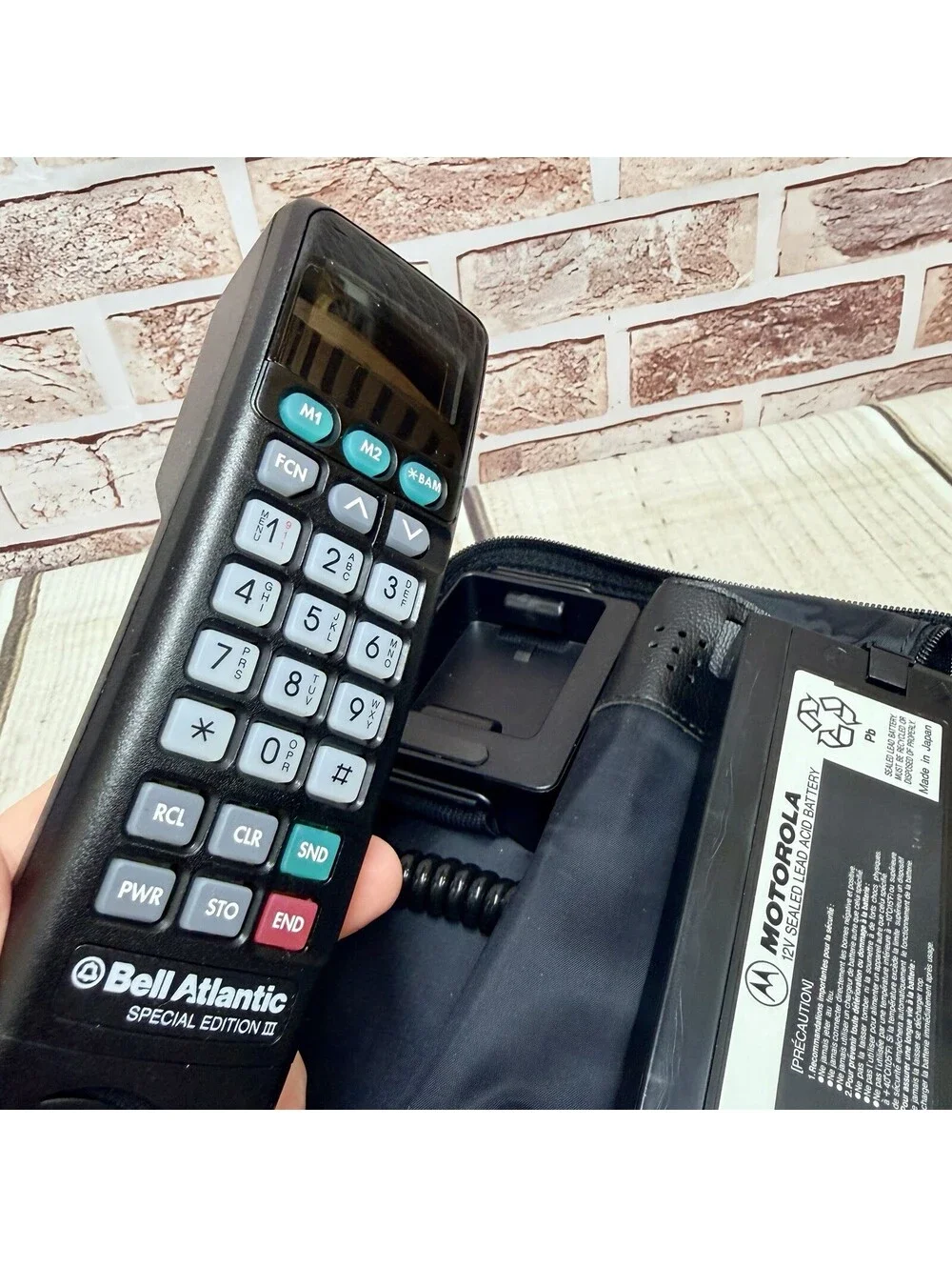 Vintage 1990’s Black Motorola Cellular Mobile Bag Car Phone Bell Atlantic